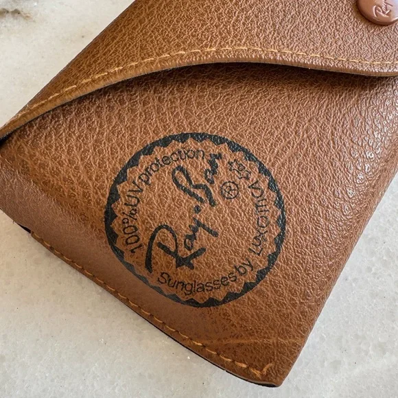 Ray Ban Case Official Tan Leather Sunglasses Case Replacement - Picture 3 of 5